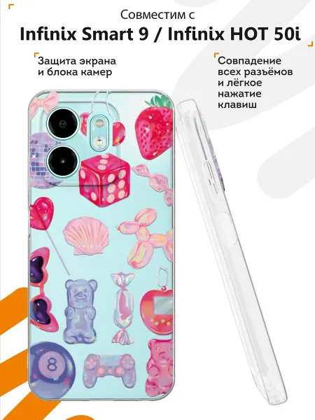 Мобилиус Чехол на Infinix Smart 9 Infinix HOT 50i с принтом Коллаж