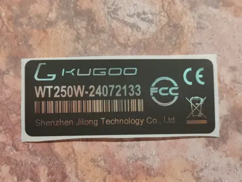 Наклейка для колеса электровелосипеда Kugoo, 50x20 мм. Черный цвет