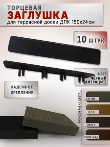 Заглушка пластиковая 150х24 мм для террасной доски ДПК