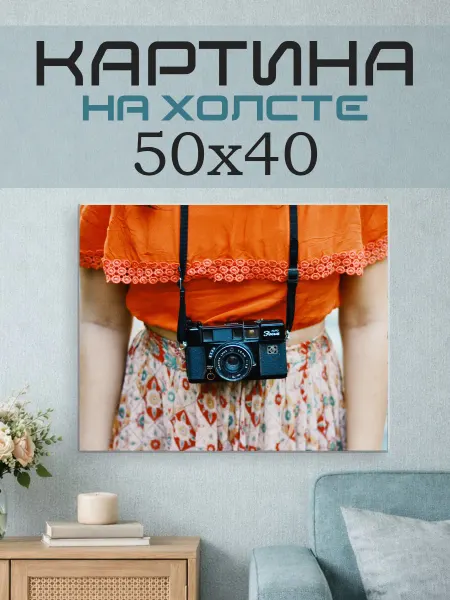 ПринтСтори Картина на стену 50x40 Ретро фотоаппарат