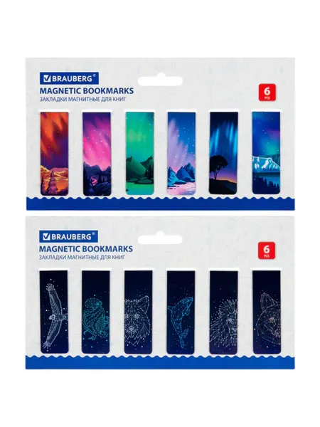 Brauberg Закладки для книг магнитные, "galaxy", набор 12 шт, 60x20 м