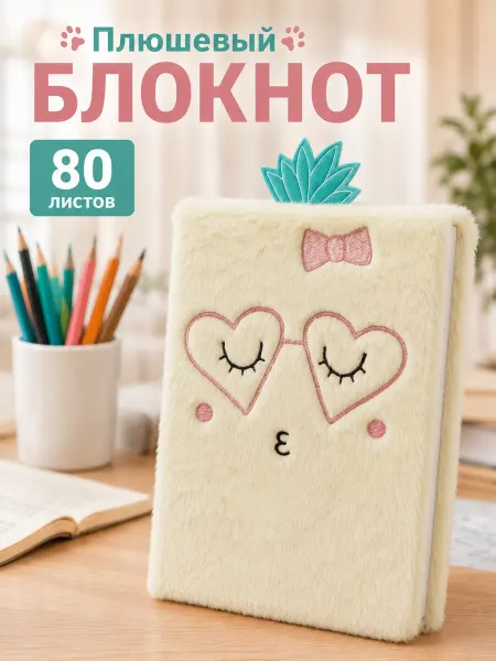 Podarkovich Блокнот плюшевый ананас А5 для записей и личных заметок