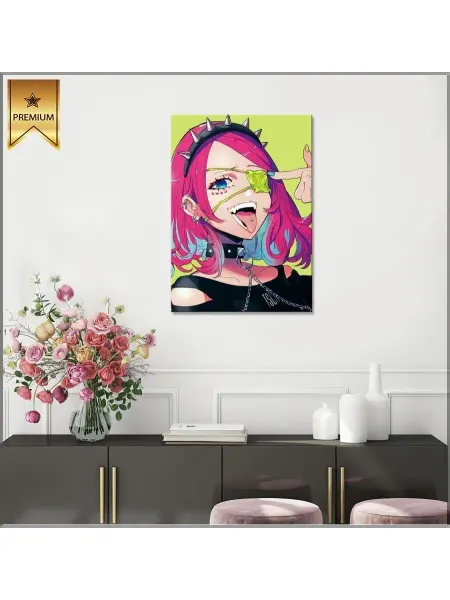 Classic Art Картина на холсте Аниме девочка с повязкой яркий цветной арт