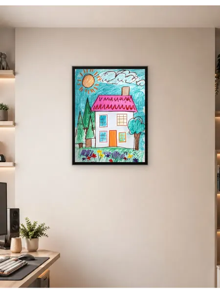 Postersbase Интерьерный постер Детский рисунок дома 50x70