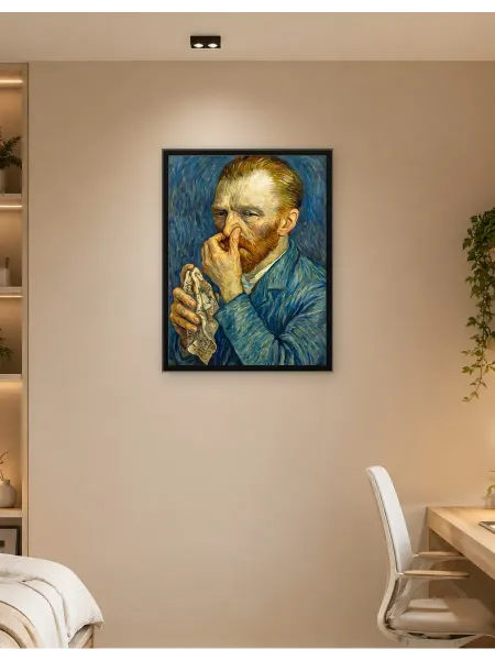 Postersbase Интерьерный постер Мужчина с платком, картина маслом 50x70