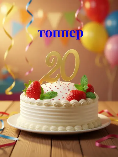 Топпер для торта "Юбилейная цифра 20"