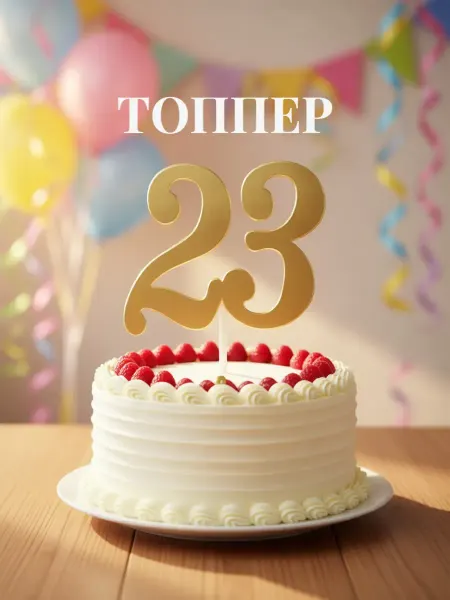Топпер для торта "Юбилейная цифра 23"