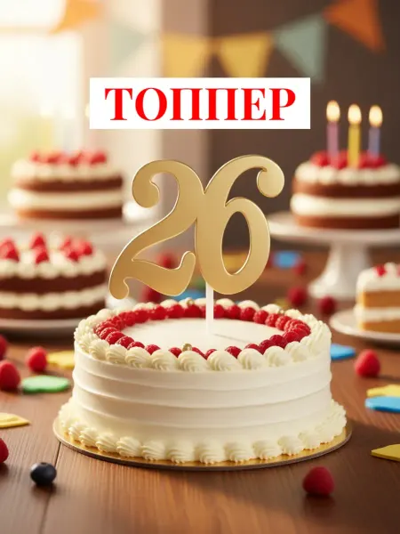 Топпер для торта "Юбилейная цифра 26"