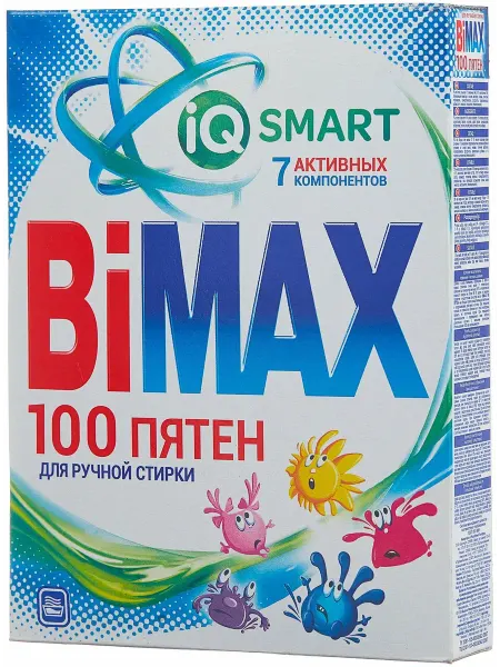 BIMAX Стиральный порошок Ручная стирка 100 пятен, 400 г