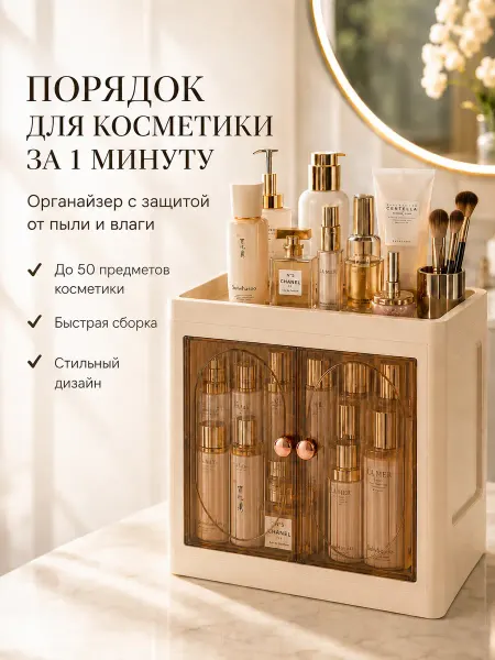 Органайзер для косметики 2 секции