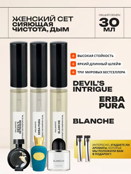 MALAKHITE PARFUMERY Духи Devils Intrigue, Blanche, Erba Pura 30мл