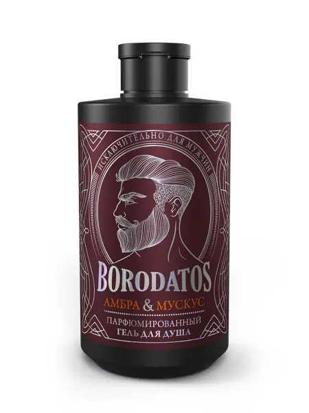 BORODATOS Парфюмированный гель для душа "амбра, мускус", 400 мл