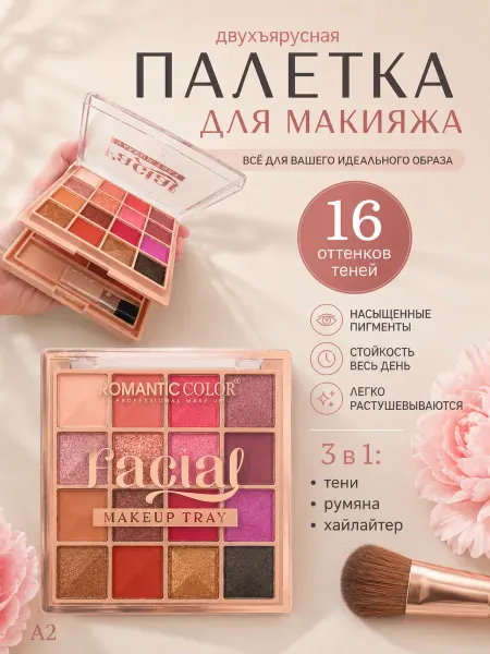 Палетка теней для век с хайлайтером