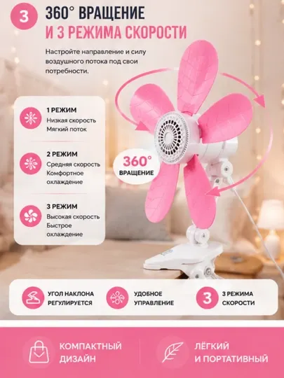 Вентилятор с зажимом