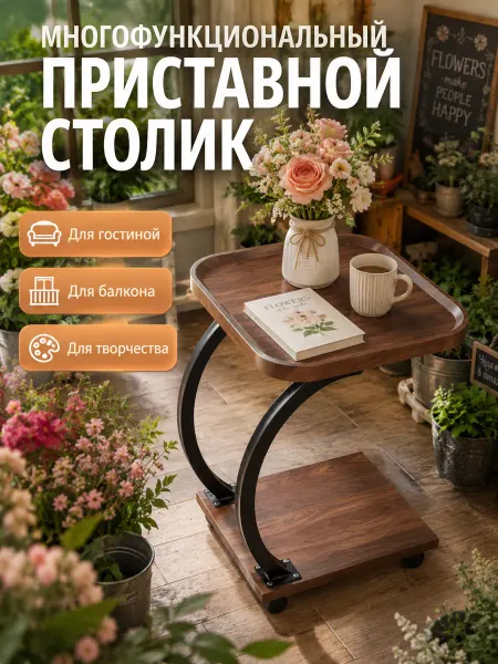 Мебель для гостиной на колёсах с ограничительным бортиком