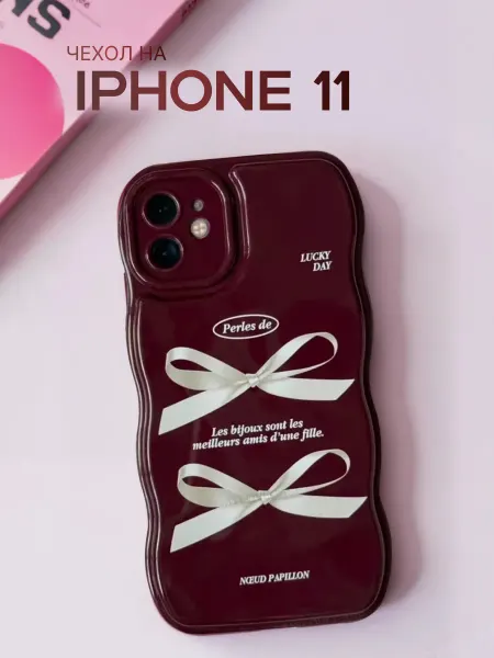 Чехол на iPhone 11 с принтом Бантики