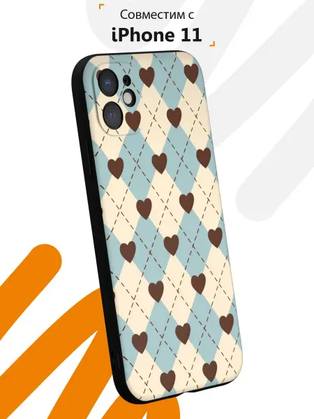 Мобилиус Чехол на iPhone 11 с принтом Клетчатый