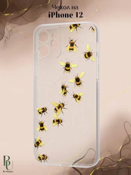 Be Unique Чехол на iPhone 12 с принтом Пчелы