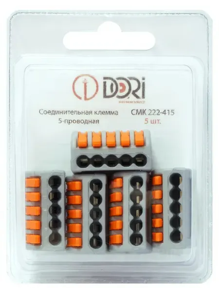 Клемма соединительная DORI 5х4кв.мм 6шт прозрачный