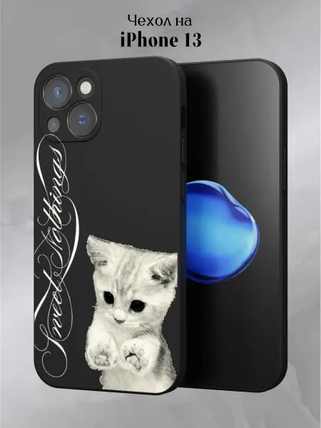 Slow Hold Чехол на iPhone 13 с котиком y2k