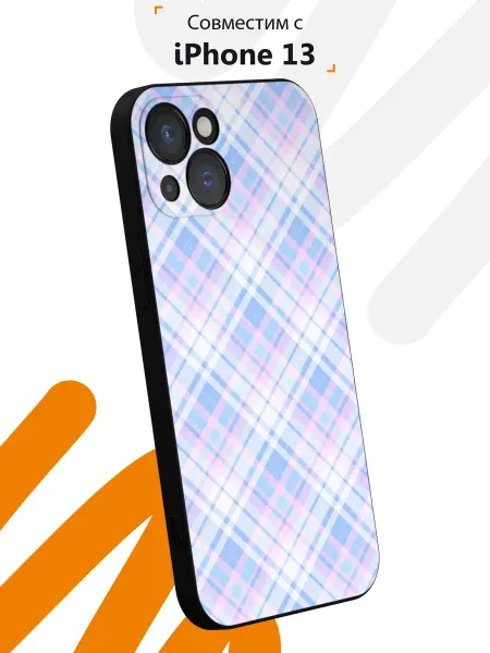 Мобилиус Чехол на iPhone 13 с принтом Клетчатый