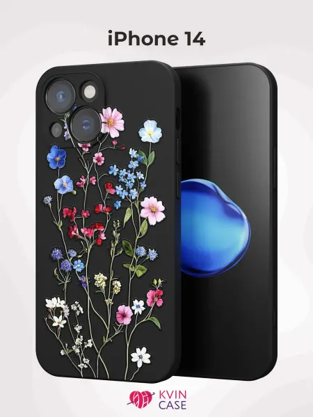 KVIN CASE Чехол на iPhone 14 с принтом Полевые цветы
