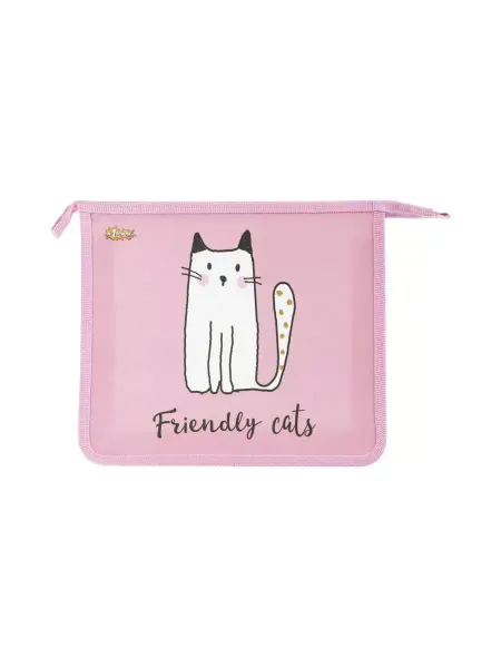 Комус Папка для тетрадей Friendly cats А5 на молнии