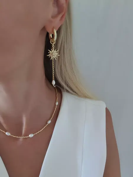 Odina Jewelry Колье чокер из натурального жемчуга