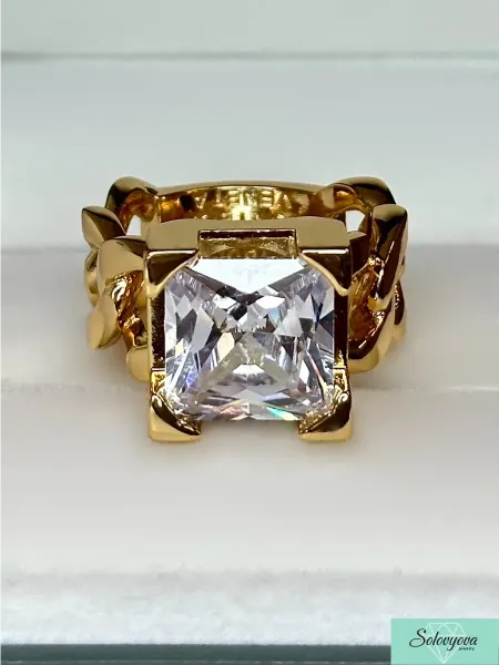 SOLOVYOVA JEWELRY Кольцо массивное с камнем бижутерия