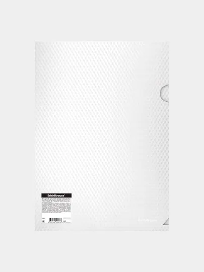 Папка-уголок пластиковая ErichKrause Diamond Total White, A4, полупрозрачный, белый 54873