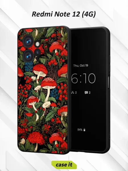 Case it Чехол на Redmi Note 12 4Gс принтом Мухоморы