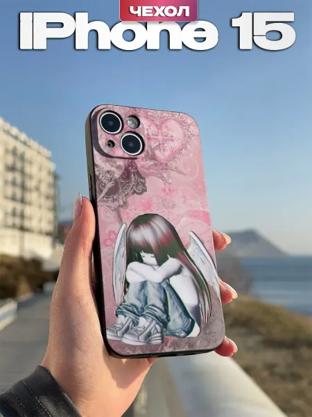 PBl store Чехол на Iphone 15 с принтом Angel y2k