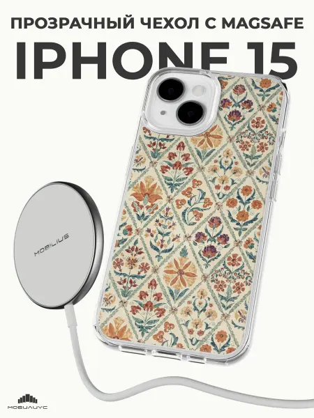 Мобилиус Чехол-бампер на iPhone 15 с принтом Коллаж