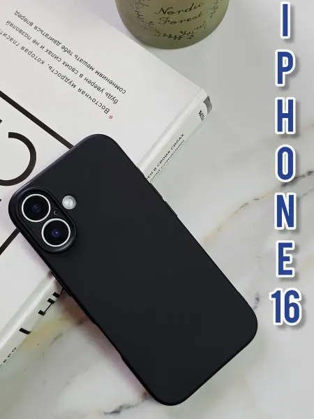 Pigeon1 Чехол на iphone 16 черный с защитой камеры