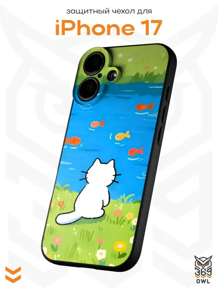 OWL369 Чехол на Apple iPhone 17 с принтом Котик