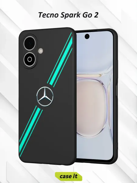 Case it Чехол на Tecno Spark Go 2 с принтом Mercedes