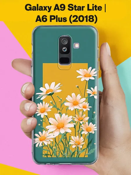 Samsung Чехол на A6+ 2018 A605G с принтом Нежные ромашки