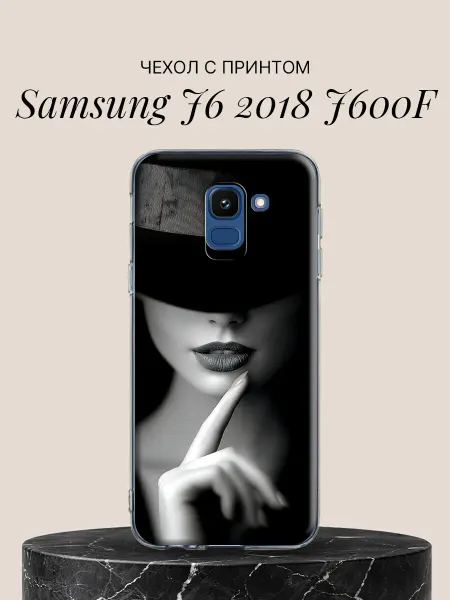 Samsung Чехол на J6 2018 J600F Загадочная леди в шляпе