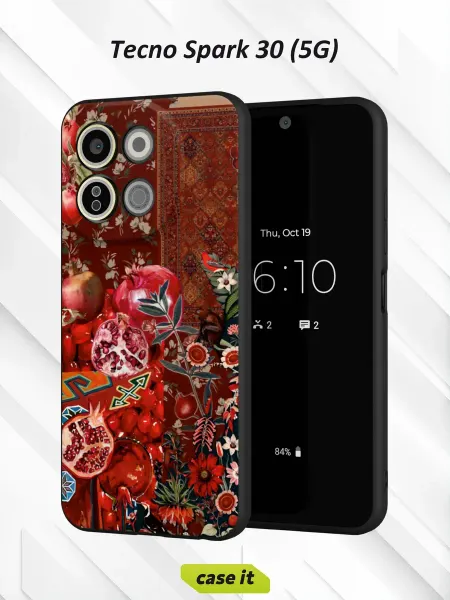 Case it Чехол на Tecno Spark 30 5Gс принтом Гранат