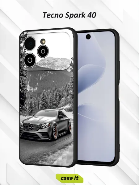 Case it Чехол на Tecno Spark 40 с принтом Mercedes