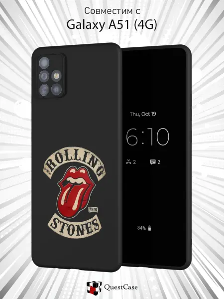 QuestCase Чехол на Samsung A51 4G с принтом Rolling Stones