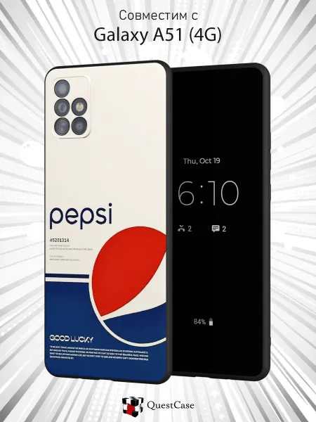 QuestCase Чехол на Samsung A51 4G с принтом Пепси