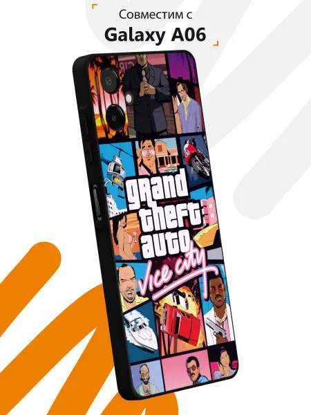 Мобилиус Чехол на Samsung Galaxy A06 с принтом Vice city