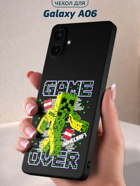 Infinity pick Чехол на Galaxy A06 с принтом Game Over Creeper