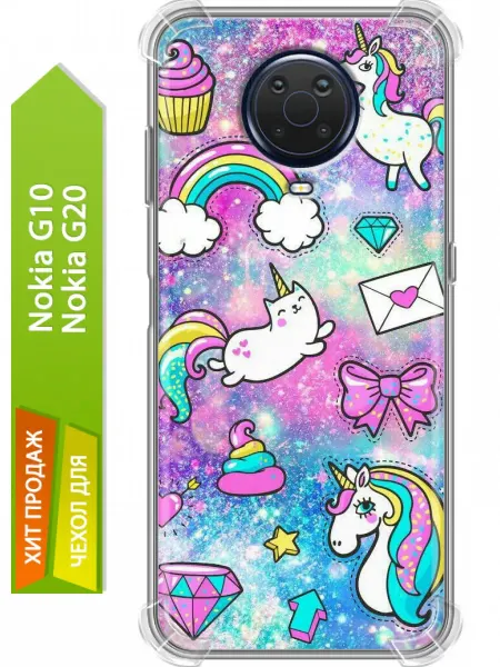 Trendmall Чехол на Nokia G20, G10 единороги для девочки