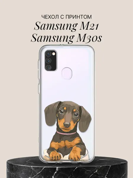 Samsung Чехол на M21 M30s Милый щенок таксы