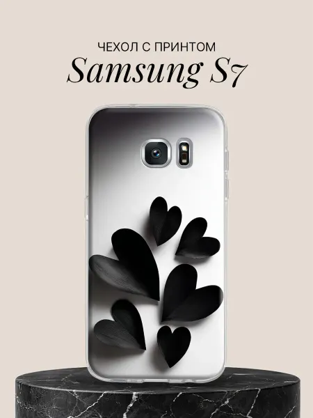 Samsung Чехол на S7 с принтом Чёрные лепестки