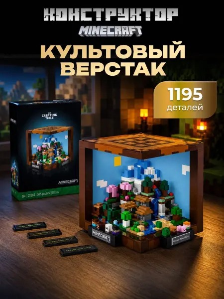 LEGO Конструктор Майнкрафт Культовый Верстак 1195 дет S9228