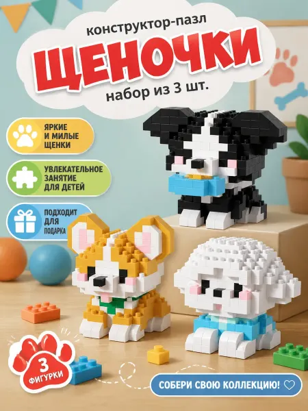 LEGO подарочный набор 3д конструктор щеночки