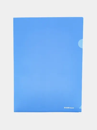 Папка-уголок, пластиковая, ErichKrause Blue, A4, полупрозрачный, синий 55131